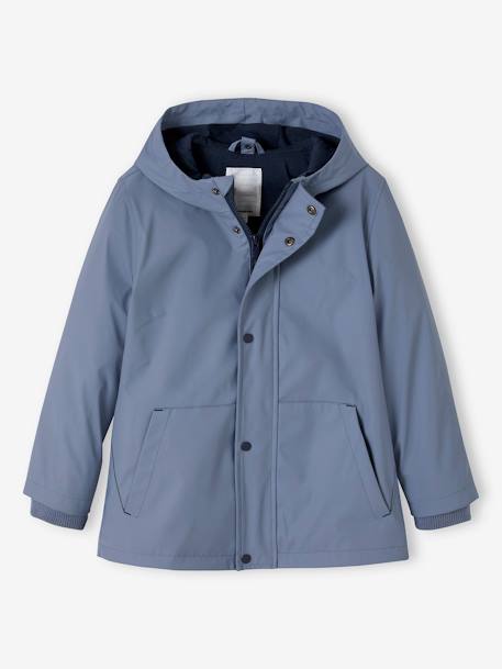 Jungen 3-in-1-Regenjacke mit Fleeceweste - graublau - 2