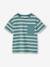 Jungen T-Shirt mit Streifen aqua+ocker 1