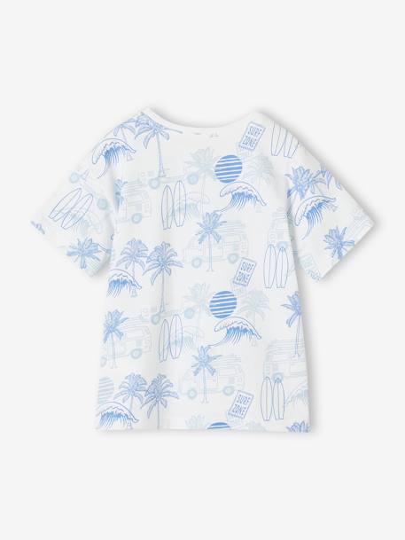 Jungen T-Shirt mit Recycling-Baumwolle Sommermotive - schieferblau+weiß bedruckt - 6