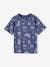Jungen T-Shirt mit Recycling-Baumwolle Sommermotive - schieferblau+weiß bedruckt - 1