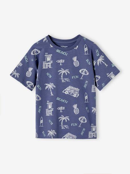 Jungen T-Shirt mit Recycling-Baumwolle Sommermotive schieferblau 1