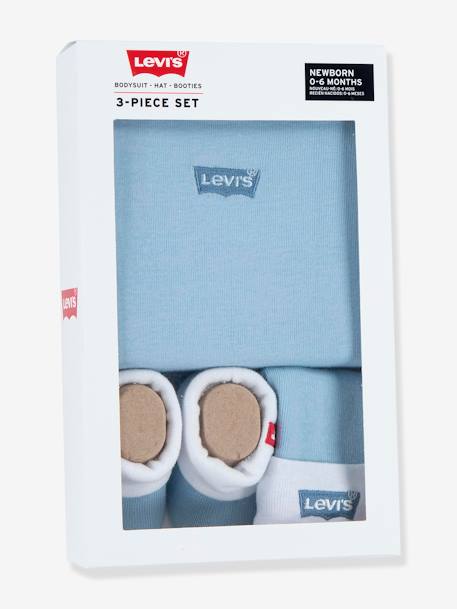 Baby-Set: Body, Mütze & Schühchen BATWING Levi's hellrosa+himmelblau 9