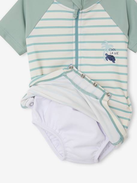 Jungen Baby UV-Strandoverall salbeigrün 6