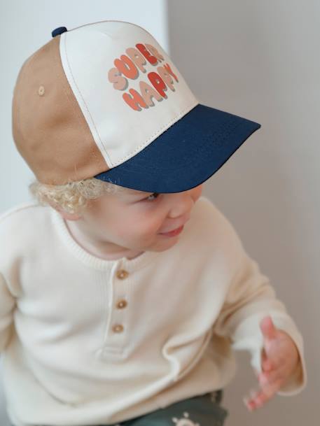 Jungen Baby Cap Super Happy - wollweiß - 2