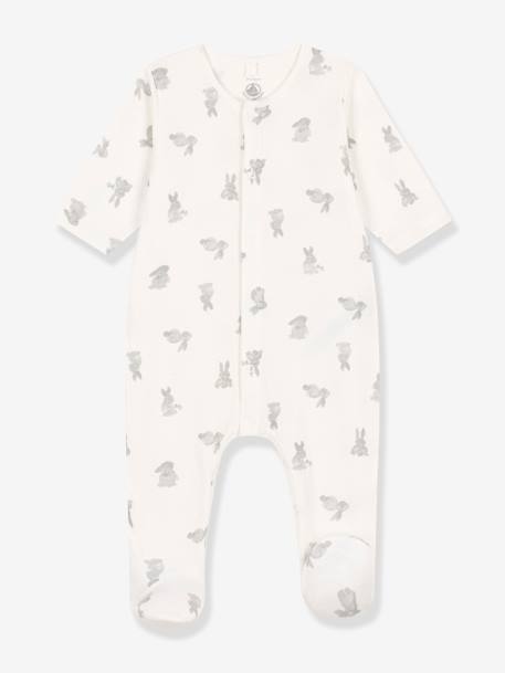 Baby Strampler PETIT BATEAU, Hasen weiß 1