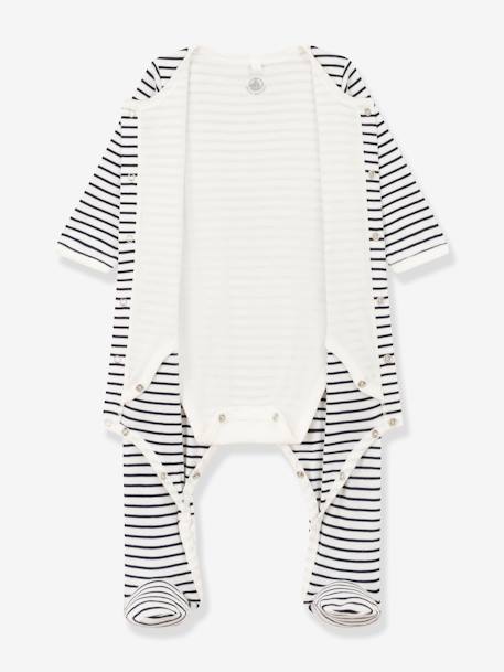 Baby 2-in-1-Strampler mit Body PETIT BATEAU marine 3