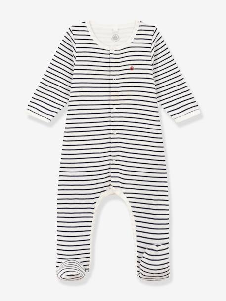 Baby 2-in-1-Strampler mit Body PETIT BATEAU - marine - 1