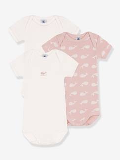 Babymode-Bodys-3er-Pack Baby Kurzarm-Bodys PETIT BATEAU, Bio-Baumwolle