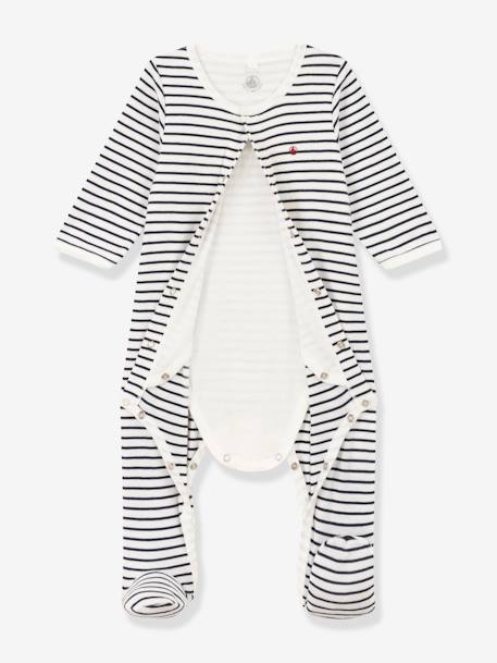 Baby 2-in-1-Strampler mit Body PETIT BATEAU marine 2