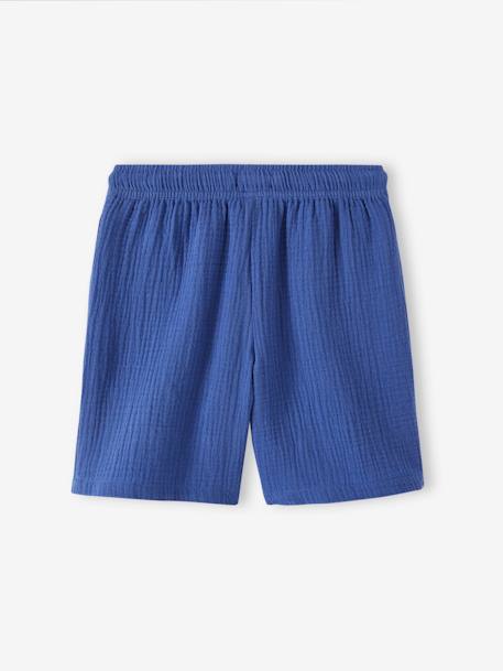 Jungen Shorts aus Musselin - elektrisch blau+grün - 4