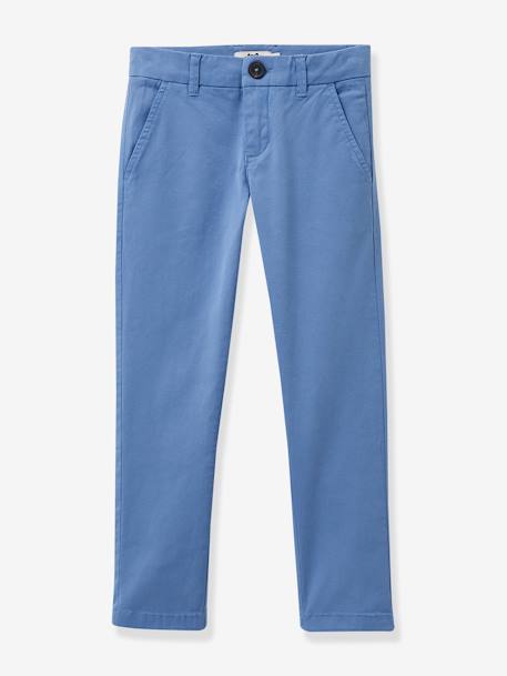 Leichte Jungen Chinohose CYRILLUS - azurblau+indigo-blau - 1