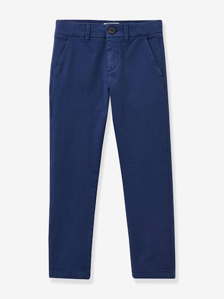 Leichte Jungen Chinohose CYRILLUS - azurblau+indigo-blau - 3