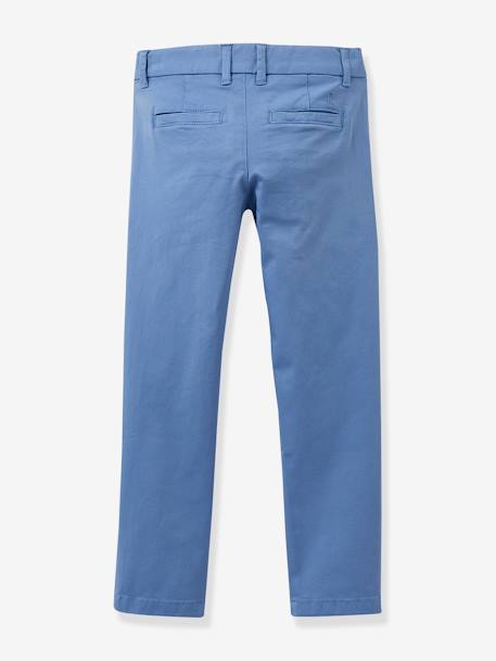 Leichte Jungen Chinohose CYRILLUS azurblau+indigo-blau 2