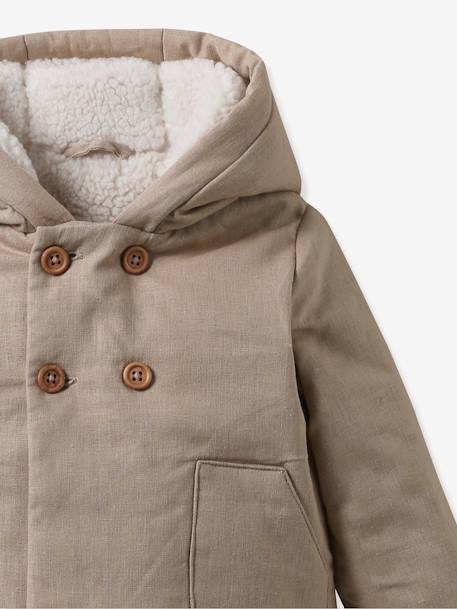 Wattierte Baby Jacke mit Leinen CYRILLUS beige 4