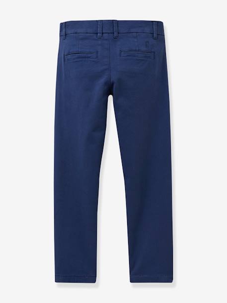 Leichte Jungen Chinohose CYRILLUS azurblau+indigo-blau 4