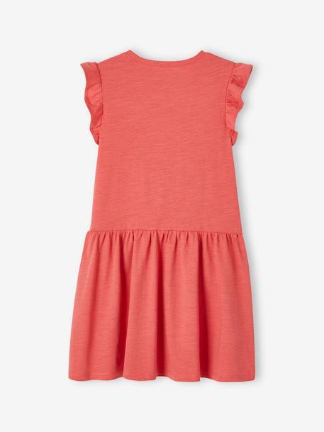 Mädchen Kleid mit Volantärmeln Basic Oeko-Tex aqua+malve+rot 11