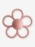 Beißring mit Rassel in Blumenform MUSHIE, Silikon - rosa - 1