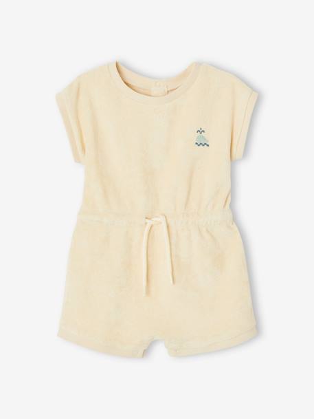 Baby Sommer-Overall aus Frottee Oeko-Tex - wollweiß - 3