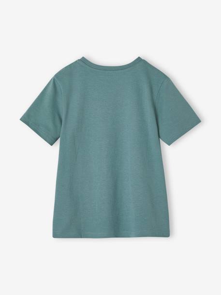 Jungen T-Shirt mit Wende-Pailletten Oeko-Tex - aqua+weiß - 6