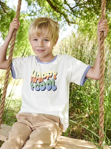 Jungen T-Shirt ,,Happy & cool' Oeko-Tex sandfarben 1