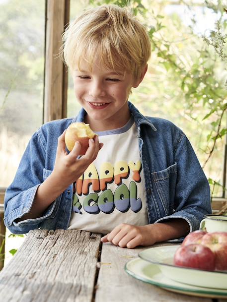 Jungen T-Shirt „Happy & cool“ Oeko-Tex - sandfarben - 2