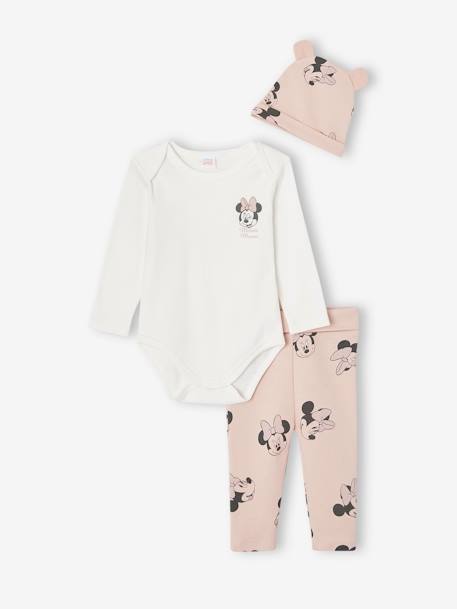 Baby-Set Disney MINNIE MAUS: Body, Leggings & Mütze pudrig rosa 1