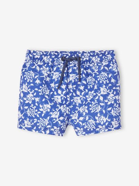 Capsule Bademode Team Familie: Baby Badeshorts Oeko-Tex - blau/weiß geblümt - 2