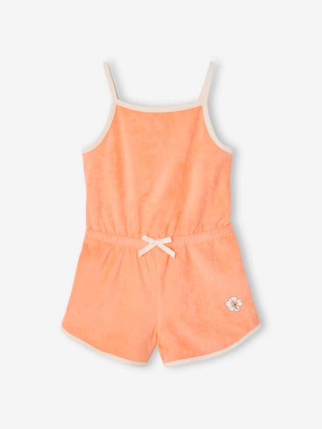 Kurzer Mädchen Jumpsuit aus Frottee pfirsich 1