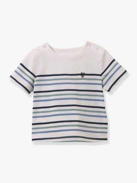 Baby T-Shirt aus Bio-Baumwolle CYRILLUS - grün gestreift - 1