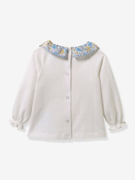 Baby Shirt mit Liberty-Kragen CYRILLUS, Bio-Baumwolle - blau - 3