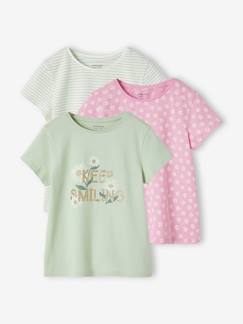 Maedchenkleidung-Shirts & Rollkragenpullover-Shirts-3er-Pack Mädchen T-Shirts, Glanzdetails BASIC Oeko-Tex