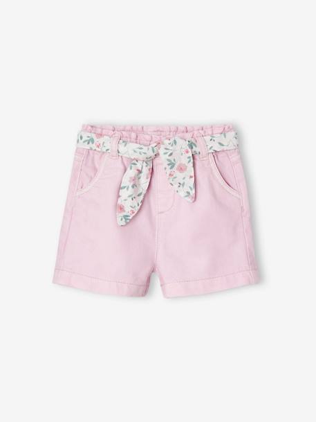 Mädchen Baby Paperbag-Shorts mit Gürtel lila 2