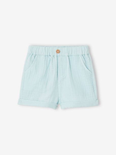 Baby Musselin-Shorts - blau+königsblau+wollweiß - 1