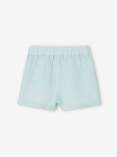 Baby Musselin-Shorts - blau+königsblau+wollweiß - 2