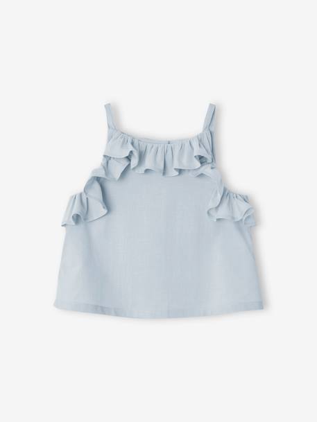 Mädchen Baby-Set: Blusentop & Shorts - eisblau - 4