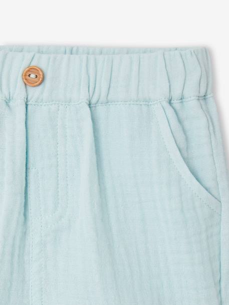 Baby Musselin-Shorts - blau+königsblau+wollweiß - 3