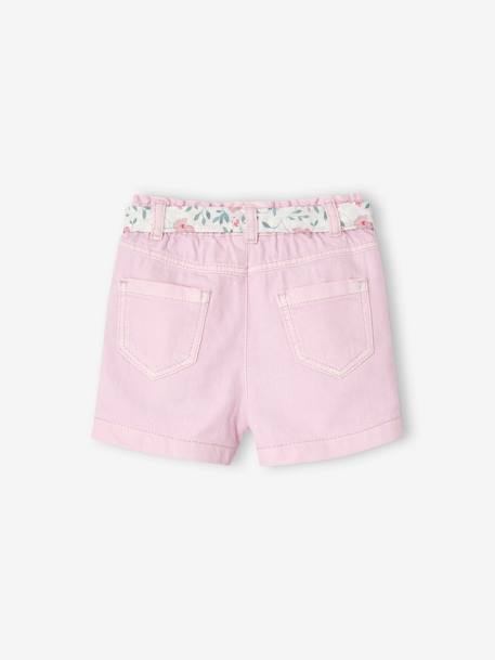 Mädchen Baby Paperbag-Shorts mit Gürtel - lila - 3