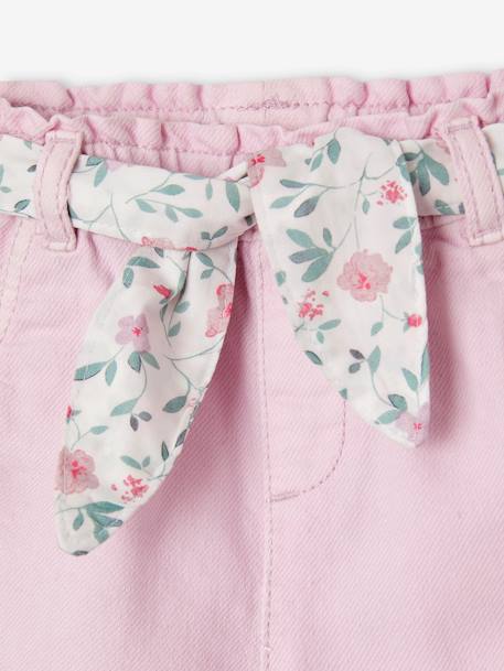 Mädchen Baby Paperbag-Shorts mit Gürtel lila 4