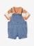 Baby-Set: Latzshorts & Poloshirt pfirsich 1