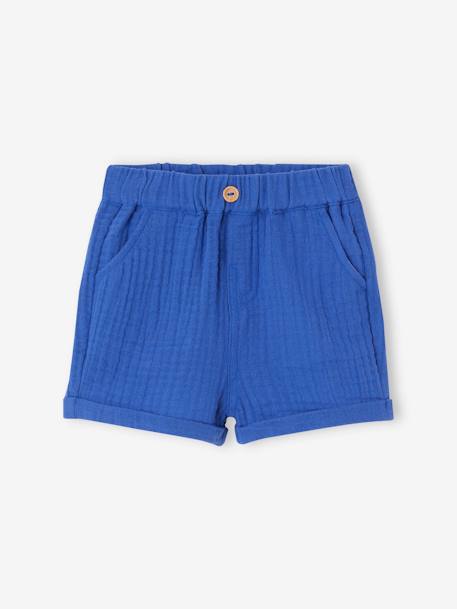 Baby Musselin-Shorts - blau+königsblau+wollweiß - 4