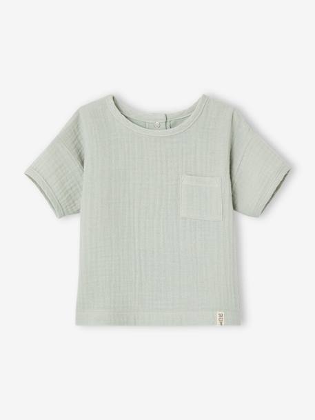 Baby T-Shirt mit Materialmix aqua 2