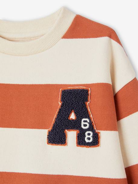 Jungen Sweatshirt mit Frottee-Patch Oeko-Tex aprikose+nachtblau 4