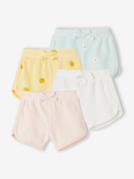 4er-Pack Baby Shorts aus Frottee Oeko-Tex - hellrosa - 1