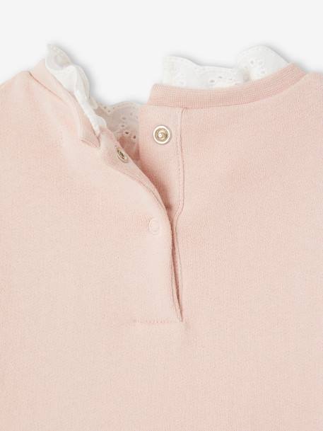 Mädchen Baby Sweatshirt mit Kragen pudrig rosa 4