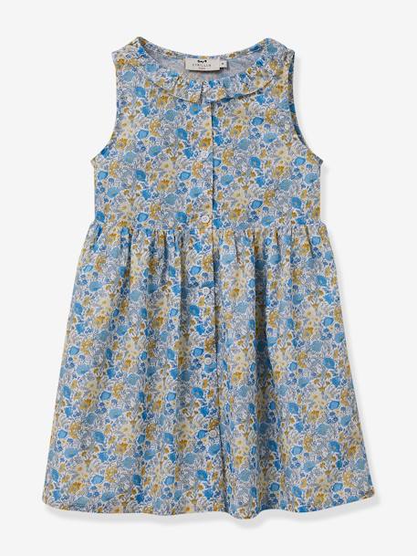 Elegantes Mädchen Kleid mit Liberty-Print CYRILLUS blau 1