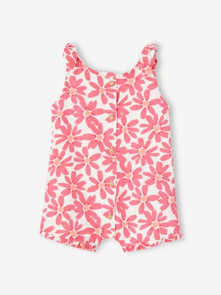 Mädchen Baby Sommer-Overall - altrosa+blau bedruckt+rosa - 9