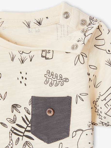 Baby T-Shirt mit Dschungelprint Oeko-Tex - wollweiß - 2