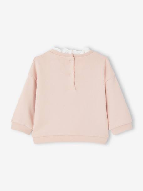 Mädchen Baby Sweatshirt mit Kragen pudrig rosa 2