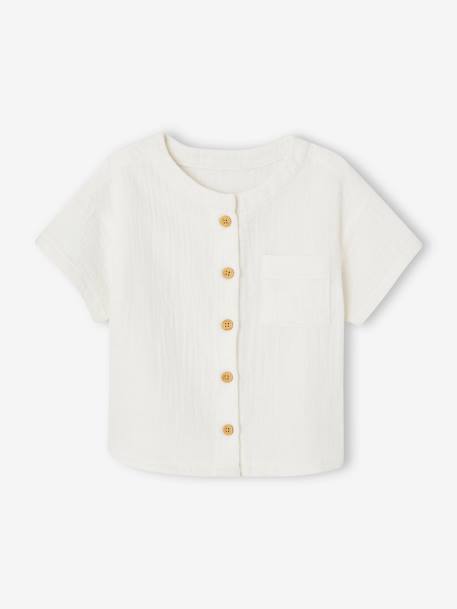 Baby Hemd mit kurzen Ärmeln - wollweiß - 1