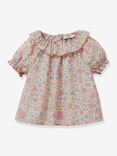 Mädchen Bluse mit Liberty-Print Alicia Chintz CYRILLUS - hellrosa - 1